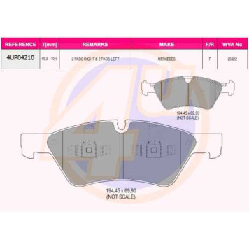 Колодки пер MER W164/W251 3.5-3.0DCI 05- <b>4U 4UP04210</b>