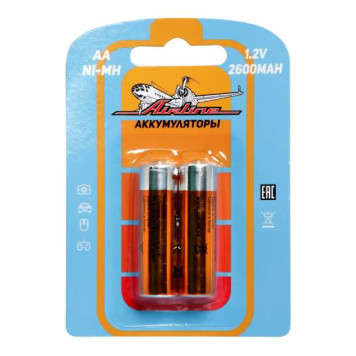 Батарейки AA HR6 аккумулятор Ni-Mh 2600 mAh 2шт. <b>AIRLINE AA-26-02</b>