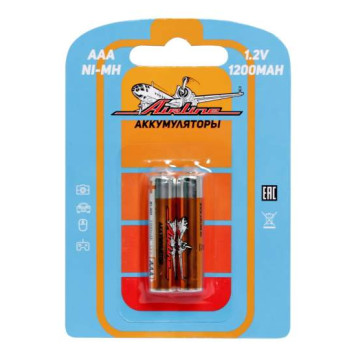 Батарейки AAA HR03 аккумулятор Ni-Mh 1200 mAh 2шт. <b>AIRLINE AAA-12-02</b>