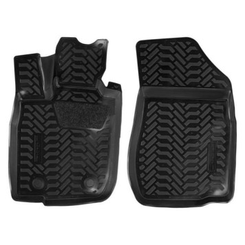 Ковры в салон передние (3D с подпятником) Lada Largus (фургон) (2012-) компл. 2 шт., высокий борт, полимерные, черные <b>AIRLINE ACM-PS-05</b>