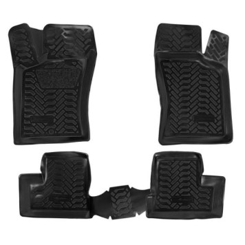 Ковры в салон (3D с подпятником) Daewoo Nexia (1995-2007, 2008-) компл. 4 шт., высокий борт, полимерные, черные <b>AIRLINE ACM-PS-23</b>