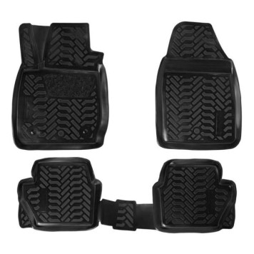Ковры в салон (3D с подпятником) Ford Fiesta (Mk VI) (2014-) компл. 4 шт., высокий борт, полимерные, черные <b>AIRLINE ACM-PS-27</b>
