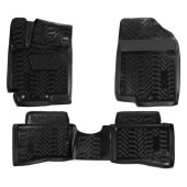 Ковры в салон (3D с подпятником) Hyundai Solaris I (2010-17) компл. 4 шт., (крепеж), высокий борт, полимерные, черные <b>AIRLINE ACM-PS-36</b>