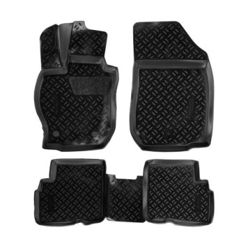 Ковры в салон (3D с подпятником) Nissan Almera (G11) (2013-) компл. 4 шт., (крепеж), высокий борт, полимерные, черные <b>AIRLINE ACM-PS-48</b>