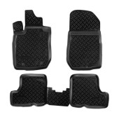 Ковры в салон Renault Sandero I /Sandero Stepway (2009-14) компл. 4 шт., (крепеж), высокий борт, полимерные, черные <b>AIRLINE ACM-PS-57</b>