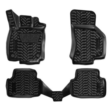 Ковры в салон (3D с подпятником) Skoda Octavia (A7) (2013-) компл. 4 шт., (крепеж), высокий борт, полимерные, черные <b>AIRLINE ACM-PS-60</b>