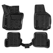 Ковры в салон (3D с подпятником) Skoda Yeti (2009-) компл. 4 шт., (крепеж), высокий борт, полимерные, черные <b>AIRLINE ACM-PS-62</b>