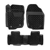 Ковры в салон (3D с подпятником) Toyota RAV4 (2013-) компл. 4 шт., (крепеж), высокий борт, полимерные, черные <b>AIRLINE ACM-PS-67</b>