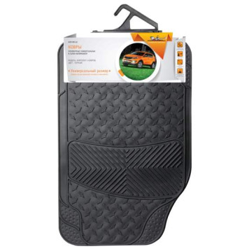 Ковры полимерные универсальные в салон автомобиля, цвет - черный, комплект из 4х ковров <b>AIRLINE ACM-RM-02</b>