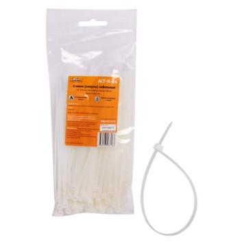 Стяжки (хомуты) кабельные 3,6*150 мм, пластиковые, белые, 100 шт. <b>AIRLINE ACT-N-04</b>