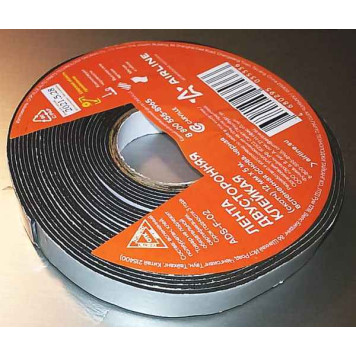 Лента двусторонняя клейкая, 12 мм*5 м, вспененная основа, черная <b>AIRLINE ADS-F-02</b>-2