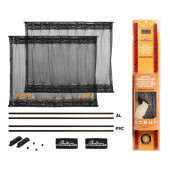 Шторки солнцезащитные раздвижные S (Д*В: 60*37-42см), цвет черный <b>AIRLINE ASPS-S-08</b>