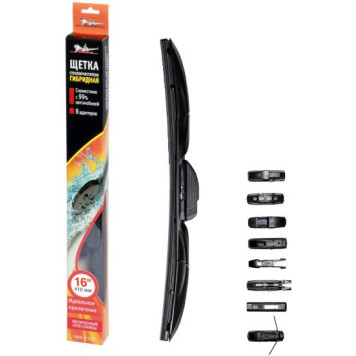 Щетка стеклоочистителя 410 мм (16" ) гибридная, 8 адаптеров <b>AIRLINE AWB-H-410</b>