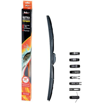 Щетка стеклоочистителя 475 мм (19" ) гибридная, 8 адаптеров <b>AIRLINE AWB-H-475</b>