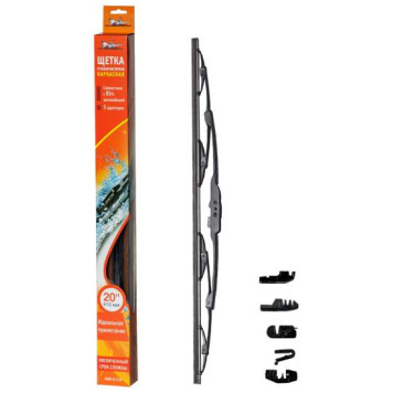 Щетка стеклоочистителя 510 мм (20" ) каркасная, 4 адаптера <b>AIRLINE AWB-K-510</b>
