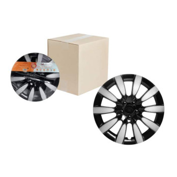 Колпаки колесные 13" " Торнадо Т" , серебристый/черный, карбон, компл. 2 шт. <b>AIRLINE AWCC-13-10</b>