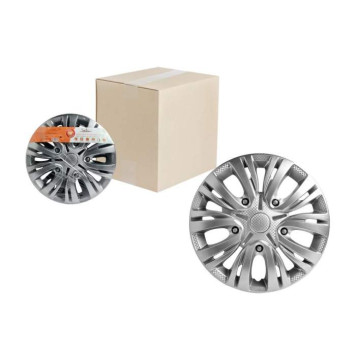 Колпаки колесные 15" "Лион", серебристый, карбон, компл. 2 шт. <b>AIRLINE AWCC-15-01</b>