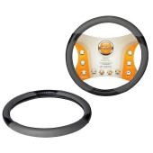 Оплетка из искусственной кожи с перфорацией, цвет – серый/черный, 40 см / L <b>AIRLINE AWC-SL-02L</b>