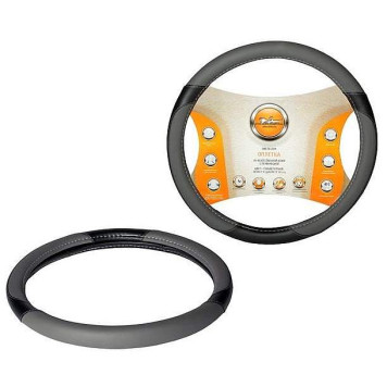 Оплетка из искусственной кожи с перфорацией, цвет – серый/черный, 38 см / M <b>AIRLINE AWC-SL-02M</b>