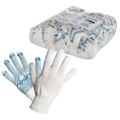 Перчатки ХБ с ПВХ покрытием, белые, (1 пара), 42гр., 150Т/7,5 класс <b>AIRLINE AWG-C-02</b>