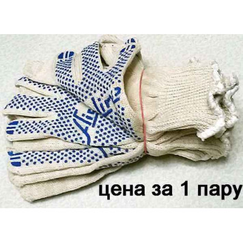 Перчатки ХБ с ПВХ покрытием, белые, (1 пара), 42гр., 150Т/7,5 класс <b>AIRLINE AWG-C-02</b>-2