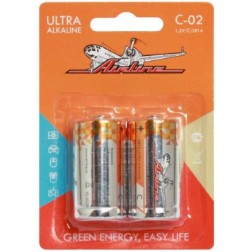 Батарейки LR14/С щелочные 2 шт. <b>AIRLINE C-02</b>