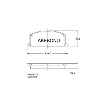 Колодки тормозные передние дисковые TOYOTA COROLLA (_E10_) 92> <b>AKEBONO AN-113K</b>-1