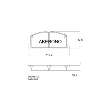 Колодки тормозные передние дисковые TOYOTA COROLLA (_E10_) 92> <b>AKEBONO AN-113K</b>