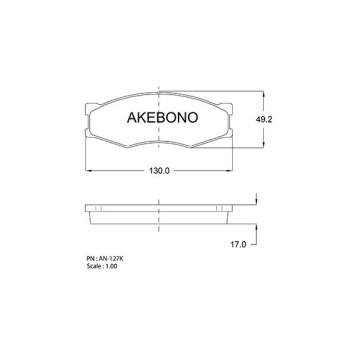 Колодки тормозные дисковые передние подходят для Nissan Navara D21 85-01 <b>AKEBONO AN-127K</b>