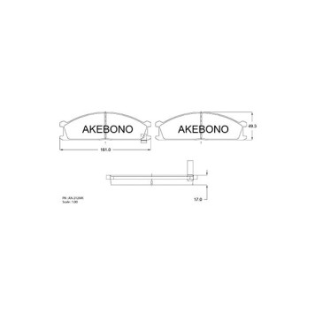Колодки тормозные дисковые передние ISUZU ELF, NISSAN CARVAN (E24) <b>AKEBONO AN-212WK</b>