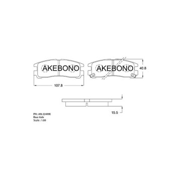 Колодки тормозные дисковые задние подходят для Mitsubishi Pajero Pinin 98> <b>AKEBONO AN-224WK</b>