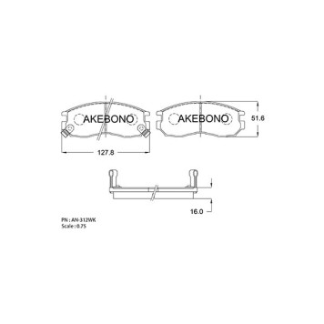 Колодки тормозные дисковые передние подходят для MITSUBISHI GALANT/LEGNUM EA_A/EC_A (1.8/2.0), LANCER VI <b>AKEBONO AN-312WK</b>