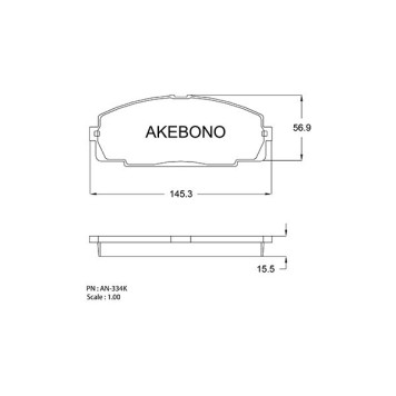 Колодки тормозные дисковые передние подходят для TOYOTA HIACE IV <b>AKEBONO AN-334K</b>
