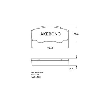 Комплект тормозных колодок, дисковый тормоз <b>AKEBONO AN-4102K</b>