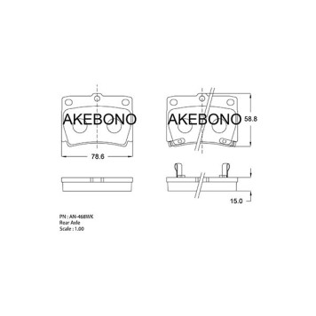 Колодки тормозные дисковые задние MITSUBISHI Montero (Pajero) 08-14 <b>AKEBONO AN-468WK</b>