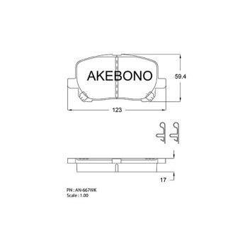 Колодки тормозные дисковые передние подходят для Toyota Avensis Verso (M2), Ipsum (20), Matrix <b>AKEBONO AN-667WK</b>
