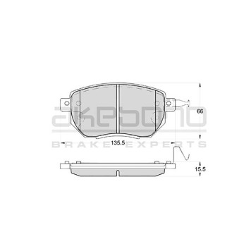 Тормозные колодки дисковые передние INFINITI FX 35/45 03> <b>AKEBONO AN-711WK</b>