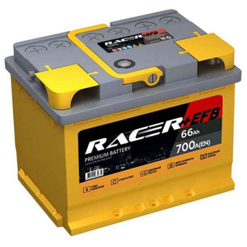 Аккумулятор ширококлеммный пп (R +-) 65Ач RACER + EFB 66.1