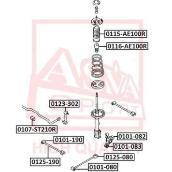 Сайлентблок, рычаг независимой подвески колеса <b>ASVA 0101190</b>