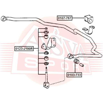 Тяга стабилизатора <b>ASVA 0123J100R</b>
