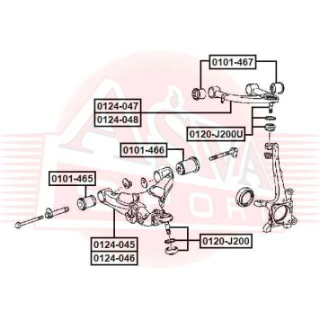 Рычаг независимой подвески колеса, подвеска колеса <b>ASVA 0124045</b>