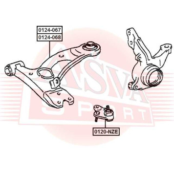Рычаг передний нижний правый <b>ASVA 0124068</b>