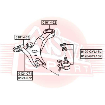 Рычаг передний нижний правый <b>ASVA 0124071</b>