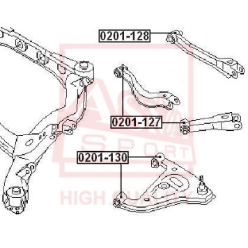 Сайлентблок, рычаг независимой подвески колеса <b>ASVA 0201127</b>