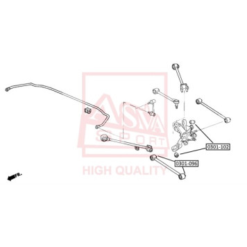 Сайлентблок, рычаг независимой подвески колеса <b>ASVA 0301096</b>
