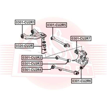 Сайлентблок, рычаг независимой подвески колеса <b>ASVA 0301CU2R1</b>