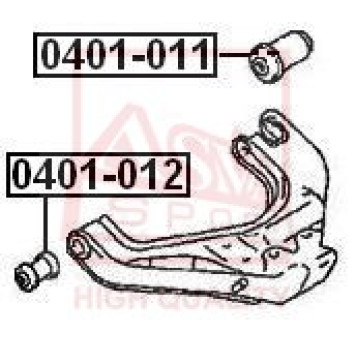 Сайлентблок, рычаг независимой подвески колеса <b>ASVA 0401011</b>