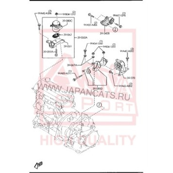 Подушка двигателя правая <b>ASVA 0512ERRH</b>