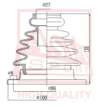 Пыльник шруса внутренний [12] <b>ASVA ASBT108</b>