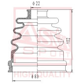 Пыльник шрус комплек 12 <b>ASVA ASBT116</b>